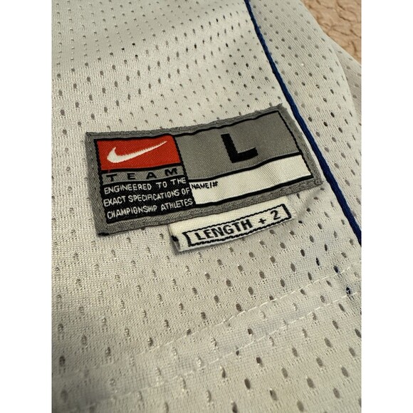 Vintage Nike Team Dallas Mavericks Dirk Nowitzki White Blue Size Large Y2K #41 - Picture 2 of 7